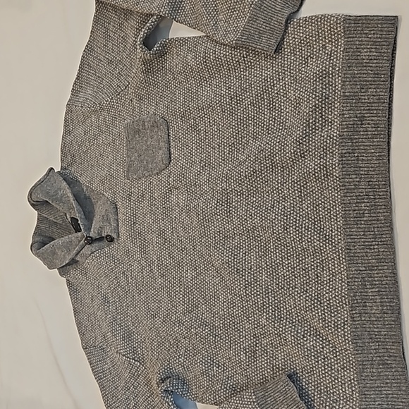 J. Crew Men's Lambs Wool Gray Jacquard Shawl Collar Knit Sweater Size XL - Picture 5 of 11